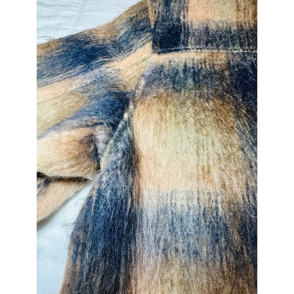 AMERICAN EAGLE Oversized Brushed Brown Plaid Shacket Women's MEDIUM NWT - Picture 6 of 11